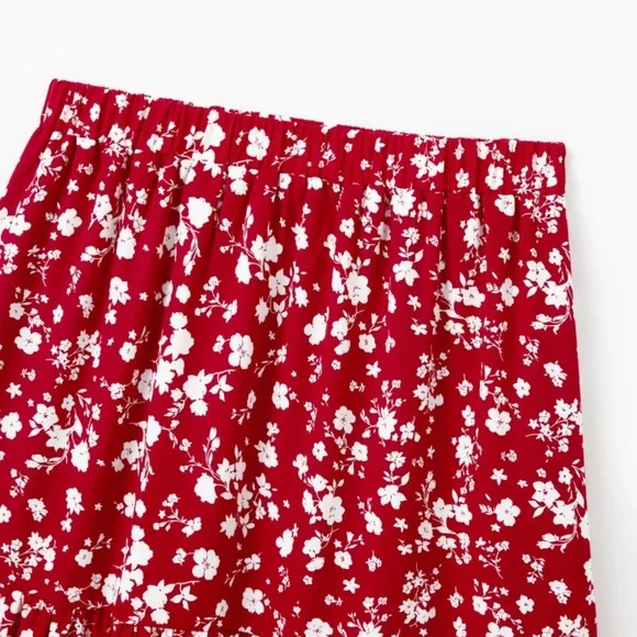 Women Red Floral Two-Piece Set - Picture 9 of 9